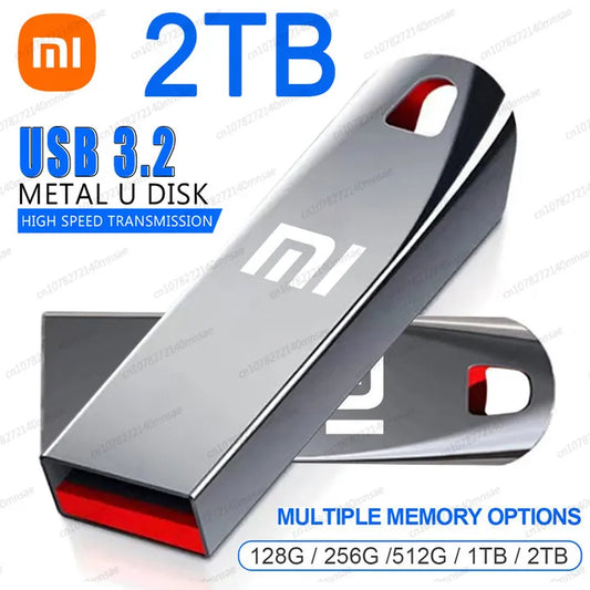 USB Xiaomi 2TB 3.2 Flash Drives High Speed Metal Pendrive 512GB 256GB 1TB Portable Usb Drive Waterproof Memoria Usb Flash Disk